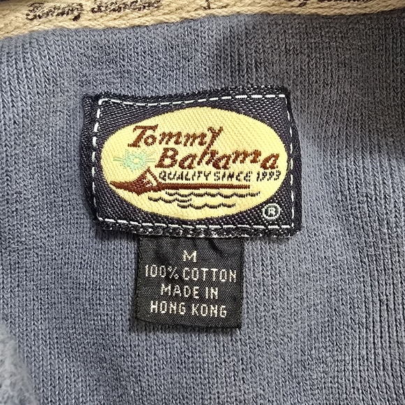 Tommy Bahama Relax 1/4 Zip Sweater Mens M Faded Blue Pullover Sweatshirt - Picture 12 of 13
